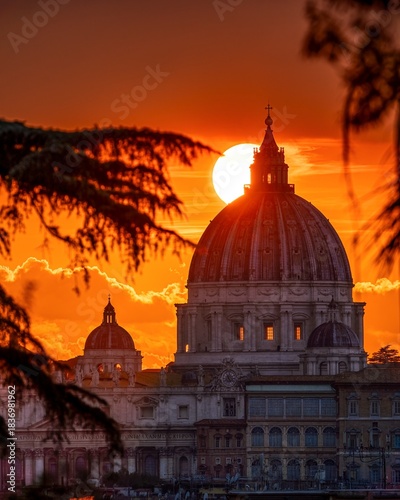 rome at sunset San Pietro