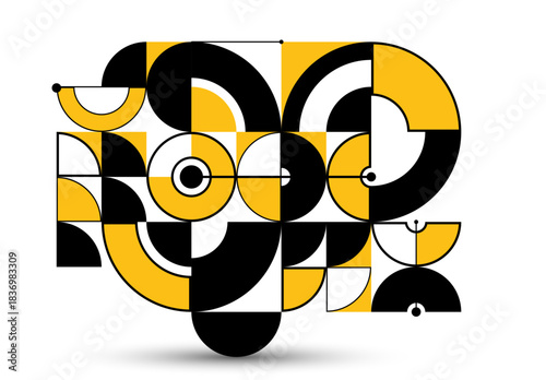 Abstract geometric pattern vector background isolated, tech style engine looks like composition, engineering draft style pattern, mechanism.