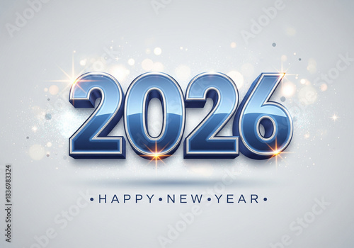 Happy new year 2026 3d text effect