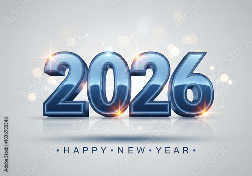 Happy new year 2026 3d text effect
