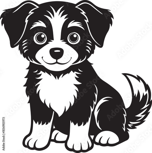 Cute Puppy Vector Illustration