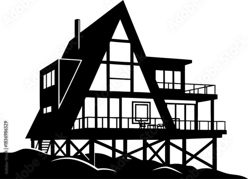 angular aspirations iconic design forges a futureforward living space, isolated on transparent background