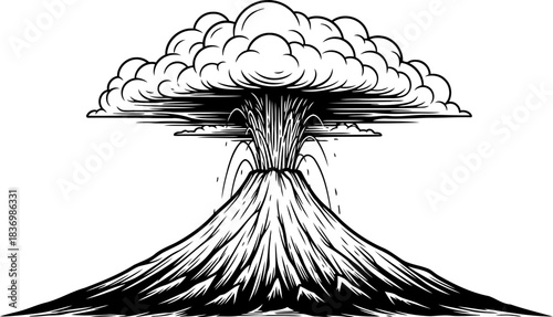 apex of power earths fiery core erupts in majestic plumes, isolated on transparent background