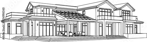 architects canvas sketching the aspirations of contemporary home design, isolated on transparent background