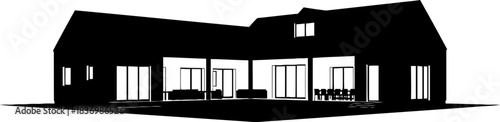 blueprint of serenity modern home design as a canvas for lifes aspirations, isolated on transparent background