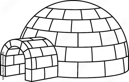 dome of resilience an igloos graphic form, echoing northern survival and comfort, isolated on transparent background