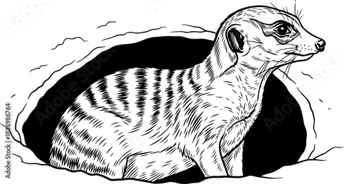 earths silent observer a meerkats vigil from the edge of its hidden world, isolated on transparent background