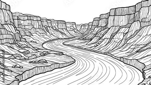 echoes of eternity a winding path through natures grandest stone tapestry, isolated on transparent background