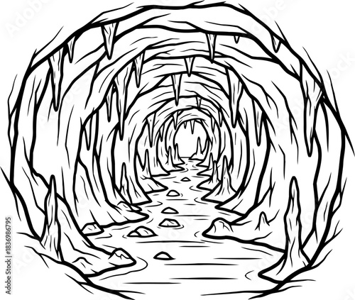 echoes of the deep natures veiled grotto invites exploration and ancient secrets, isolated on transparent background