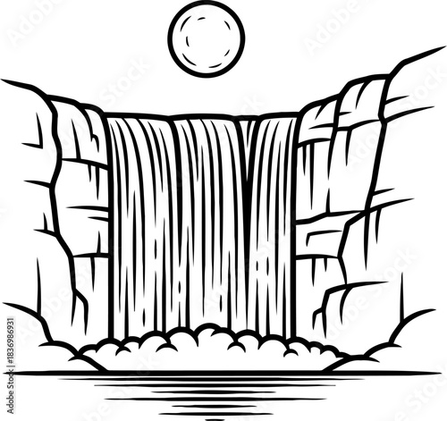 eternal descent graphic emblem of natures unyielding force and pristine majesty, isolated on transparent background