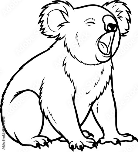 eucalyptus dreams a yawning koalas quiet moment of peace, isolated on transparent background