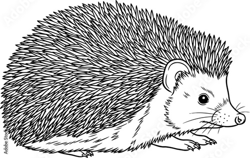 gentle guardian woodlands prickly protector, illustrated with endearing detail, isolated on transparent background