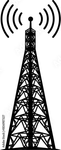 invisible currents powering connections across continents with essential signals, isolated on transparent background
