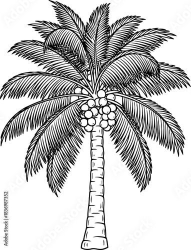 island legacy timeless tropical palm artistry echoing coastal serenity and exotic dreams, isolated on transparent background