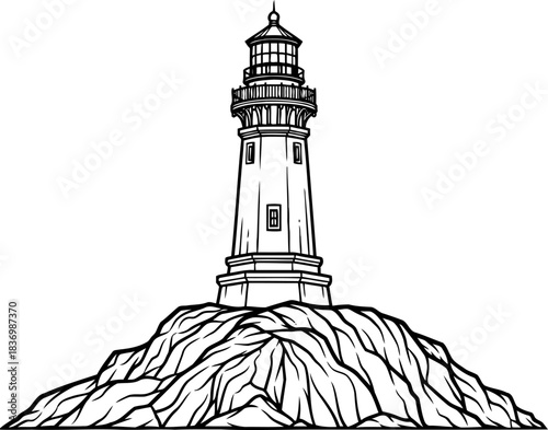 lighthouse legacy a classic emblem of coastal guidance and unwavering spirit, isolated on transparent background