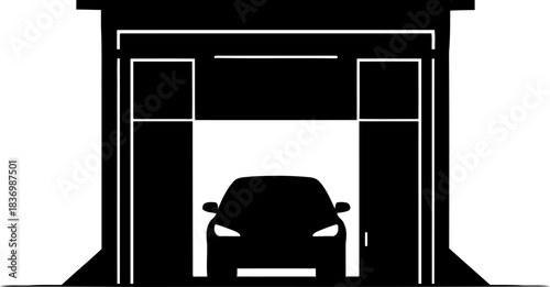 modern velocitys gateway a sleek silhouette capturing automated automotive evolution, isolated on transparent background