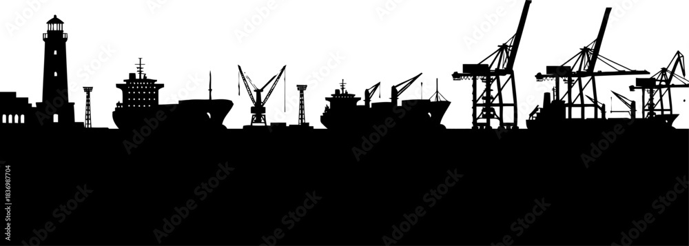 Obraz premium ports pulse an abstract vision of world trade and logistics, isolated on transparent background