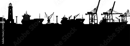 ports pulse an abstract vision of world trade and logistics, isolated on transparent background