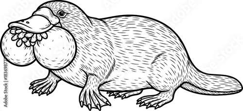 pouched prodigy platypus reveals natures ingenious adaptations for survival, isolated on transparent background