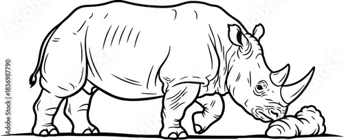 primal strength unveiled iconic rhino silhouette for timeless visuals, isolated on transparent background