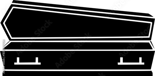 Coffin Burial Box Silhouette Vector Icon
