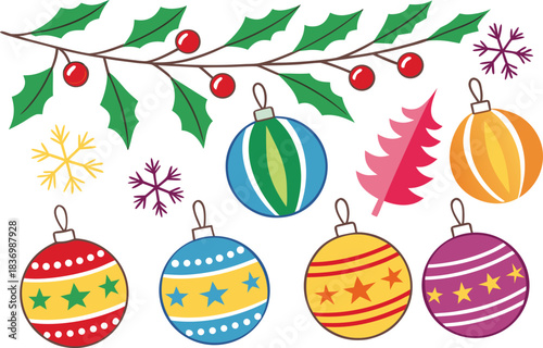 Christmas and Easter holiday icon set vector illustration collection