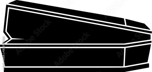 Coffin Burial Box Silhouette Vector Icon
