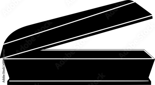 Coffin Burial Box Silhouette Vector Icon
