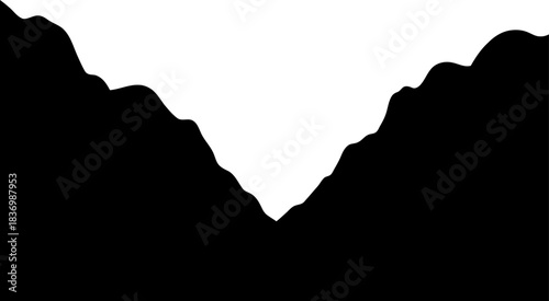 sculpted silence minimalist peaks and valleys of abstract contrast, isolated on transparent background