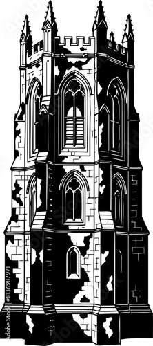 sentinel of eras gothic tower, a embodying centuries of timeless design, isolated on transparent background