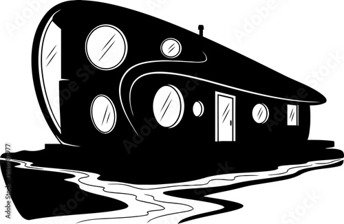 sculpted serenity a visionary pod reshaping tomorrows living spaces, isolated on transparent background