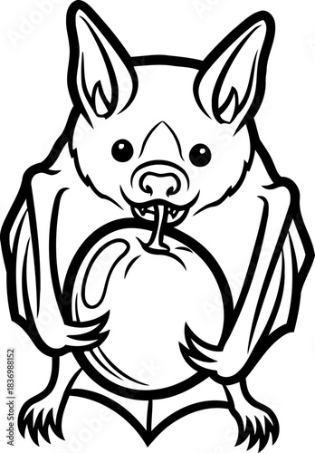 sweet fangs of midnight playful bats wholesome nocturnal treat illustration, isolated on transparent background
