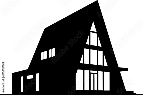 summit style iconic aframe silhouette invites modern living and timeless escape, isolated on transparent background