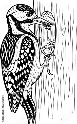 the trees drummer a bold monochromatic portrait of natures sustenance cycle, isolated on transparent background