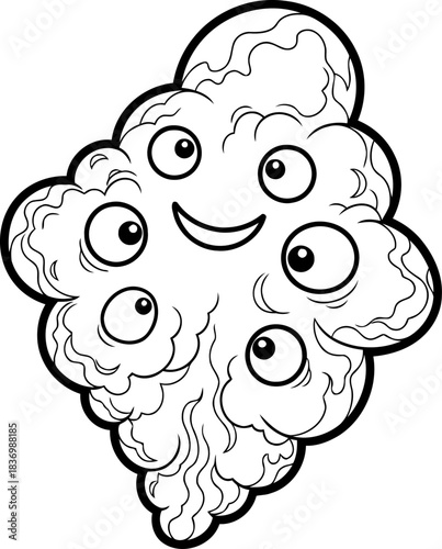 the manyeyed muse whimsical spectator of dreams and imagination, isolated on transparent background