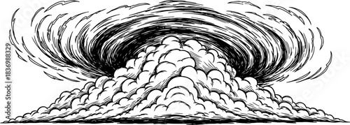 turbulence triumphant a stylized representation of overwhelming force and transformation, isolated on transparent background