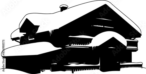 winters whispers a cozy hearths silent stand against the frost, isolated on transparent background