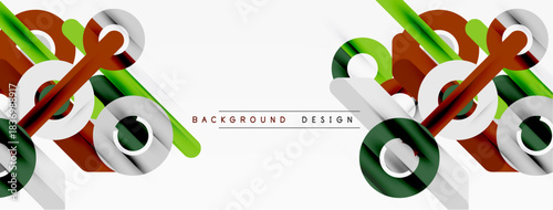 Abstract geometric shapes, vibrant colors, modern design. Overlapping layers create dynamic visual effect. Clean white background enhances contrast.