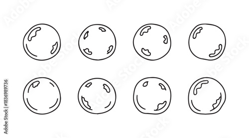 Eight phases of the moon hand drawn sketch artistic celestial cycle representation vector
