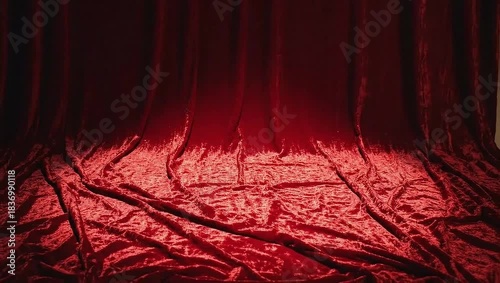 Rich Red Velvet: Luxurious velvet drapes elegantly, creating a captivating display of texture and depth. Warm lighting adds dimension to this rich, iconic fabric.