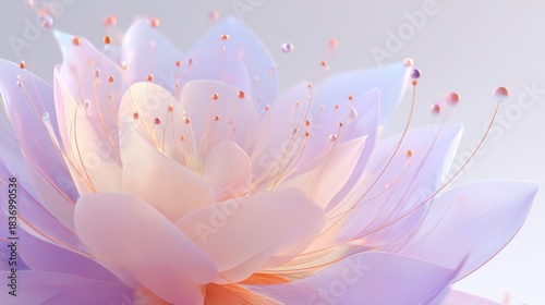 A delicate, ethereal flower with soft pastel colors and intricate details, embodying beauty and tranquility.