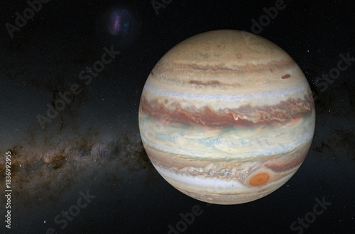 Jupiter - supercloseup view 3d illustration