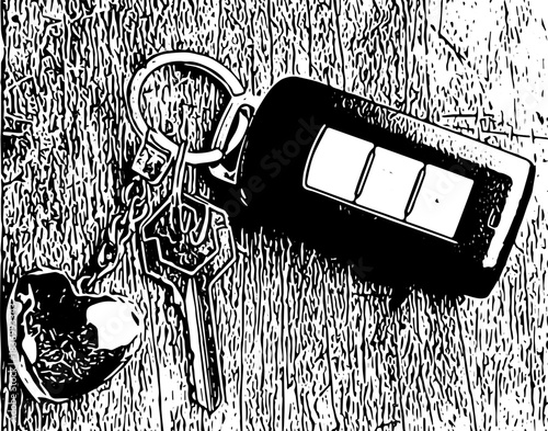 security silhouettes of keys and remotes for cars and homes