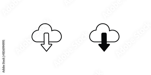 Cloud  set icon with white background vector stock illustration