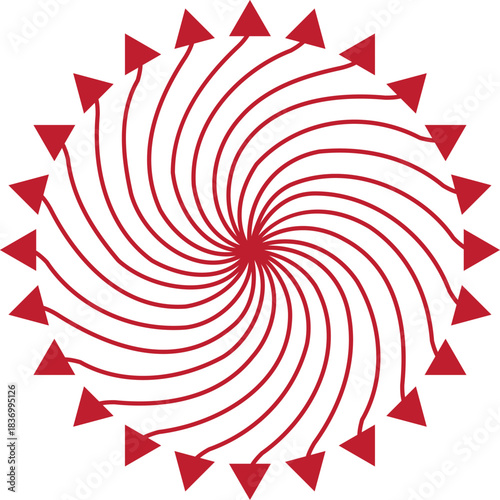화살표 원형 회전 회오리 나선형 문양