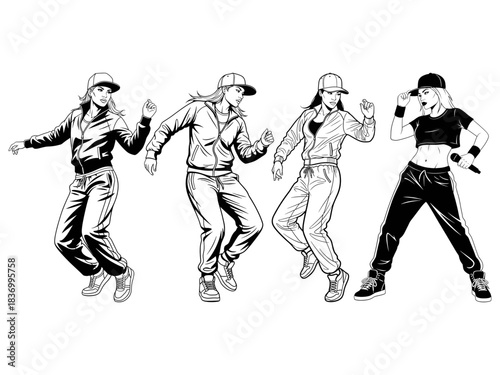 Full Body Hip Hop Woman in Sportswear