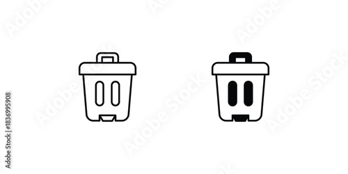Delete  set icon with white background vector stock illustration