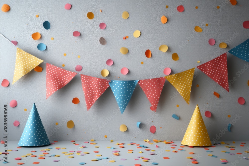 Obraz premium Colorful Party Decorations With Confetti