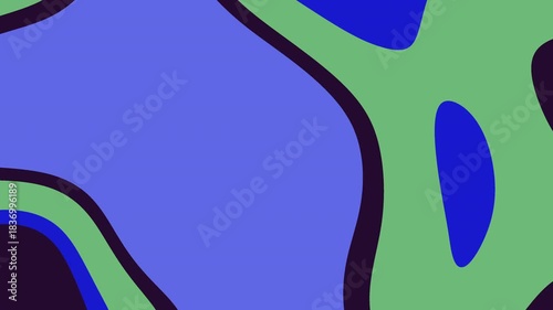 Abstract curvy shapes in shades of purple, blue, and green create a vibrant and dynamic composition. Perfect for backgrounds, design projects, and artistic concepts.