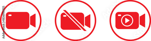 Red Circle Video Status: Record, Muted, and Playback Set